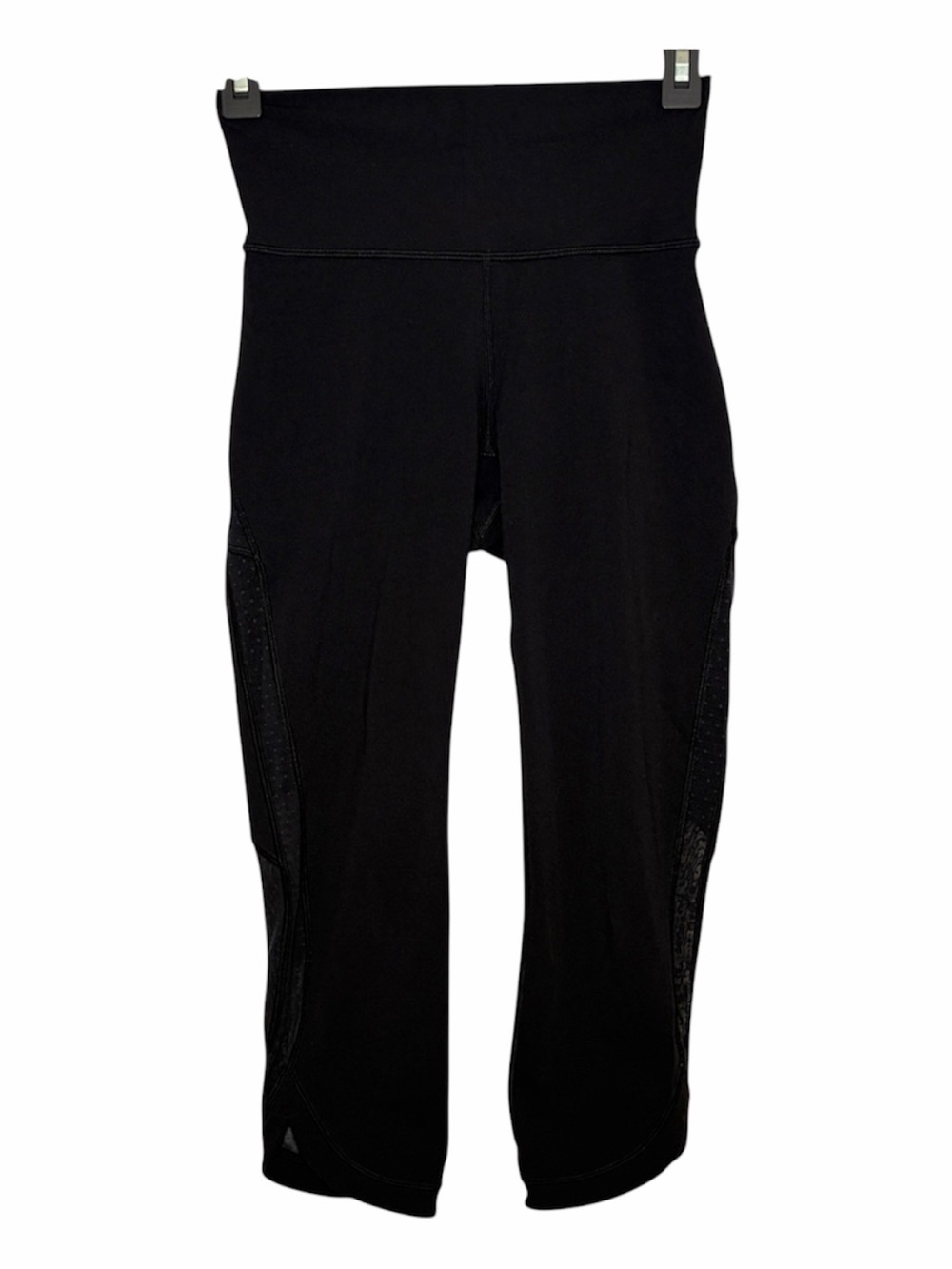 Lululemon Revitalize Crop 21 Black Polka Dot Mesh Capri Leggings Size 4